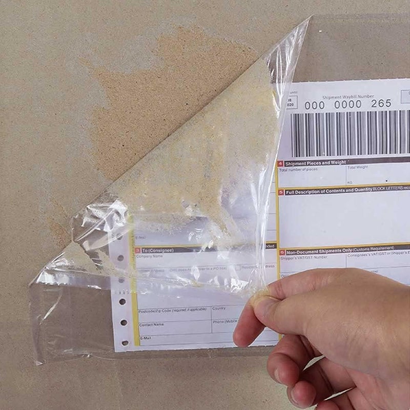 Tapsin 7.5'' x 5.5'' Packing List Pouches, Shipping Label Envelopes Clear Adhesive Top Loading Packing List - 200 Packs - Image 3